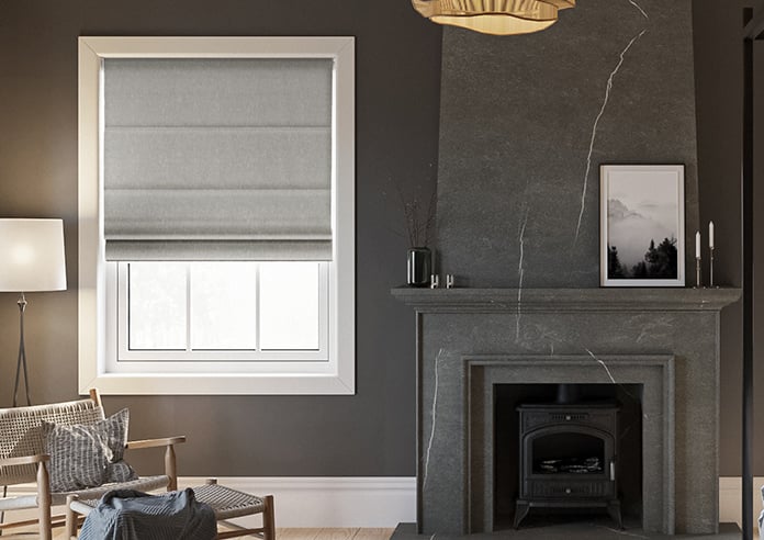 Delicate Chevron, Davy Grey - Motorised Roman Blind - Image 3